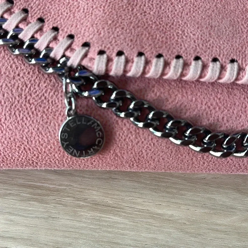 Stella McCartney Mini Falabella Metallic Wallet in Pink Suede - Picture 4 of 15